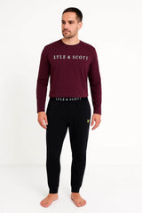 Lyle & Scott Guy Loungewear Pyjamas Wine/Black Northern Ireland