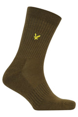 Lyle & Scott Hamilton 3 Pack Socks Dark Olive / White / Black