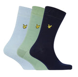 Lyle & Scott Mens Angus Socks Peacoat/Basil/Chambray Blue 7-11UK