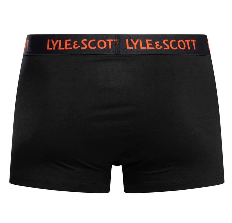 Lyle & Scott Mens Barclay Boxer Trunks Black Multi Waistbands