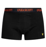 Lyle & Scott Mens Barclay Boxer Trunks Black Multi Waistbands