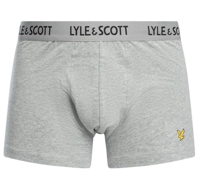 Lyle & Scott Mens Barclay Boxer Trunks Dark Grey Marl / Grey / Black