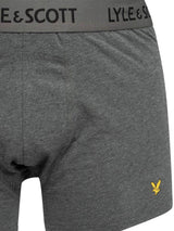 Lyle & Scott Mens Barclay Boxer Trunks Dark Grey Marl / Grey / Black