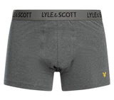 Lyle & Scott Mens Barclay Boxer Trunks Dark Grey Marl / Grey / Black