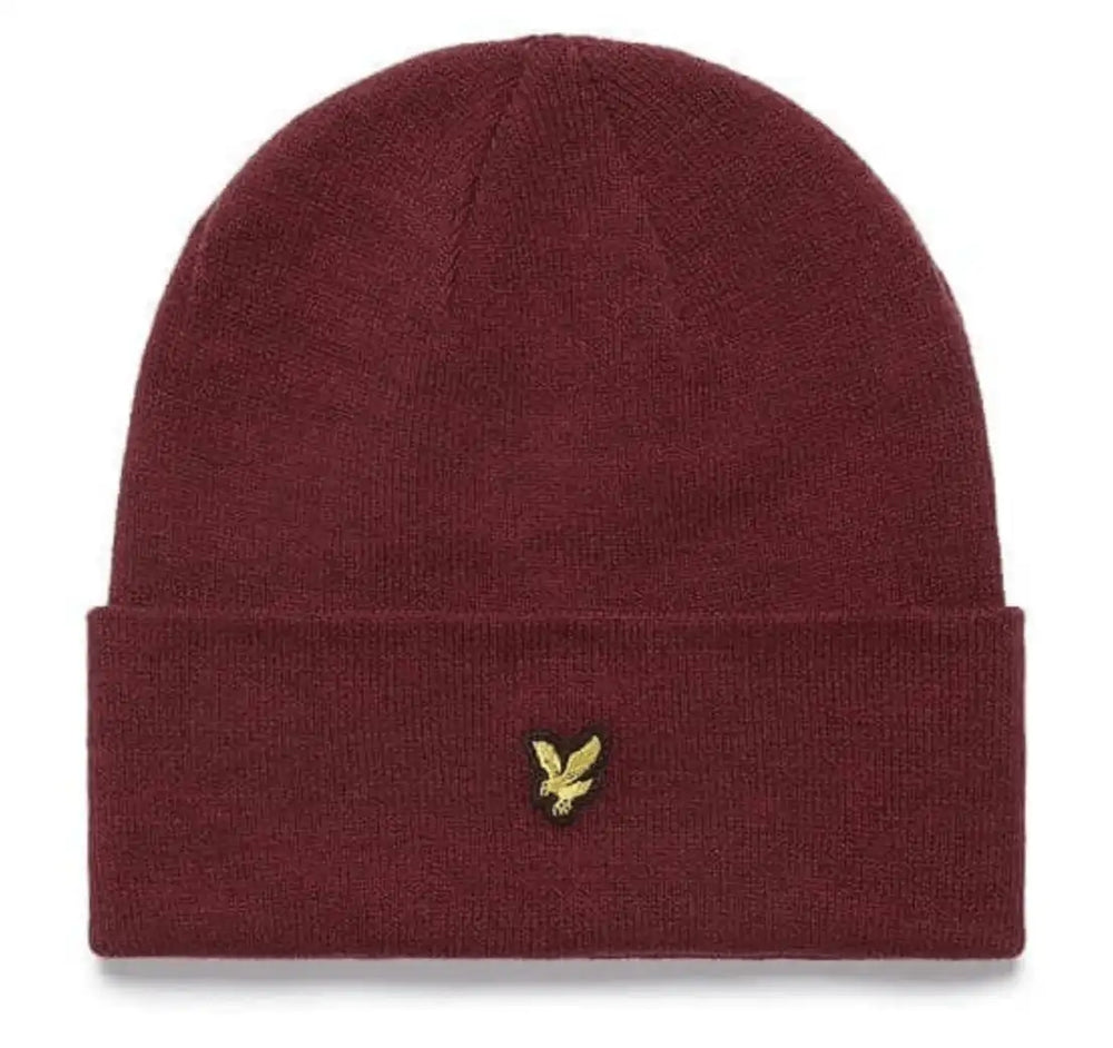 Lyle Scott Mens Beanie Hat Burgundy