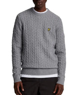 Lyle & Scott Mens Cable Crew Neck Jumper Mid Grey Northern Ireland