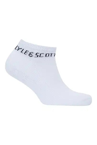 Lyle & Scott Mens Chester 3 Pack Sports Ankle Socks White Northern