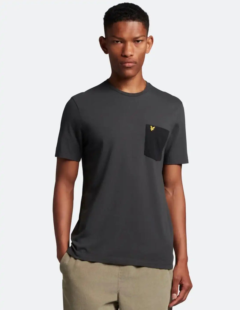 Mens crew neck top t shirt with pocket