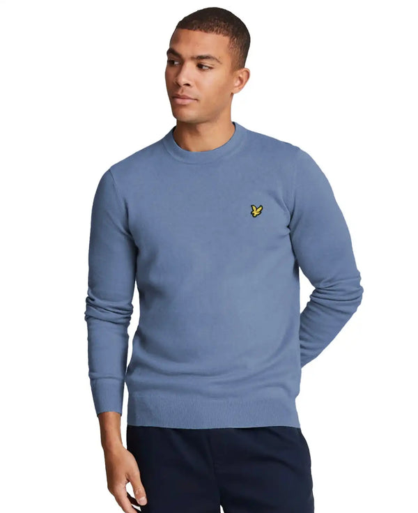 Lyle & Scott Mens Cotton Crew Neck Jumper Mist Blue Northern Ireland