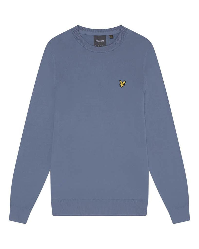Lyle & Scott Mens Cotton Crew Neck Jumper Mist Blue Northern Ireland