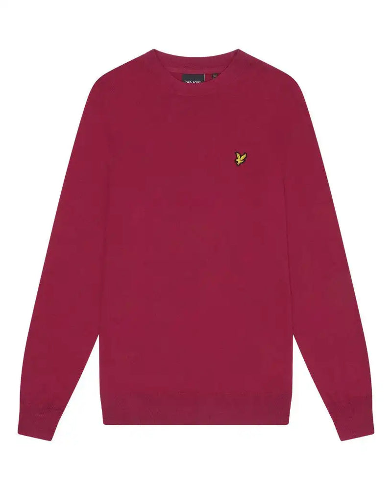 Lyle Scott Mens Cotton Merino Crew Neck Jumper Rich