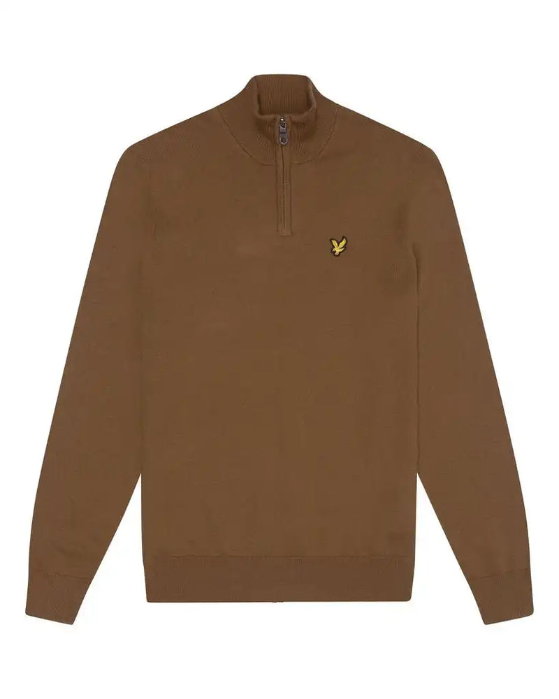 Lyle & Scott Mens Cotton Merino Quarter Zip Sweater Wild Nettle