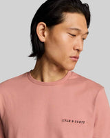 Lyle & Scott Mens Embroidered T-Shirt Ash Red/Jet Black Northern