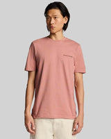Lyle & Scott Mens Embroidered T-Shirt Ash Red/Jet Black Northern