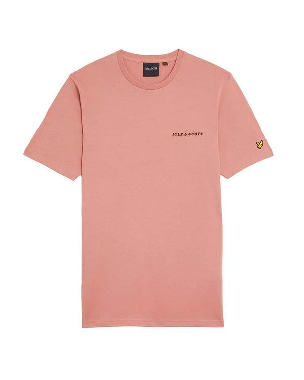 Lyle & Scott Mens Embroidered T-Shirt Ash Red/Jet Black Northern