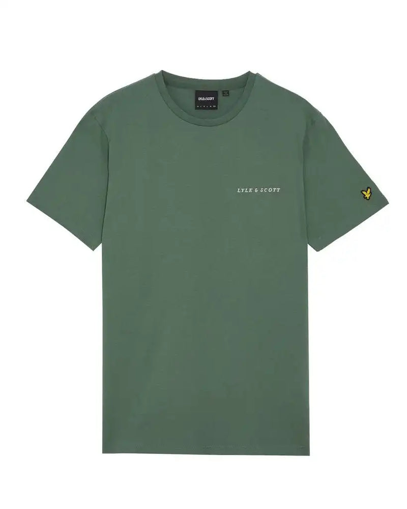 Lyle & Scott Mens Embroidered T-Shirt Duck Green/Cove Northern