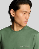 Lyle & Scott Mens Embroidered T-Shirt Duck Green/Cove Northern