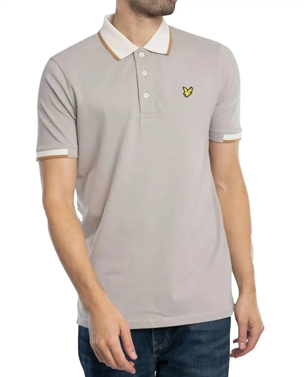 Lyle & Scott Mens Half Tipped Polo Shirt Pale Grey Northern Ireland