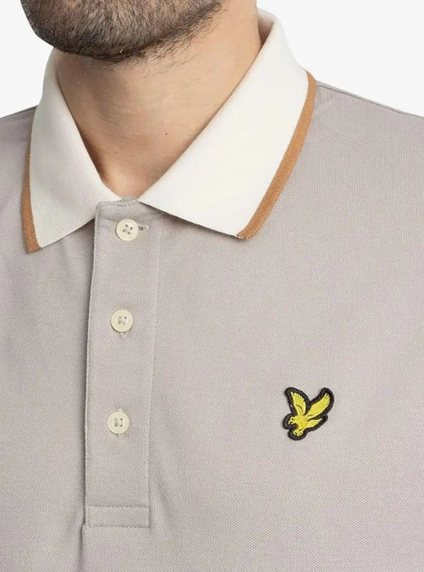 Lyle & Scott Mens Half Tipped Polo Shirt Pale Grey Northern Ireland