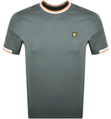 Lyle & Scott Mens Half Tipped T-Shirt Green Mercurial Northern