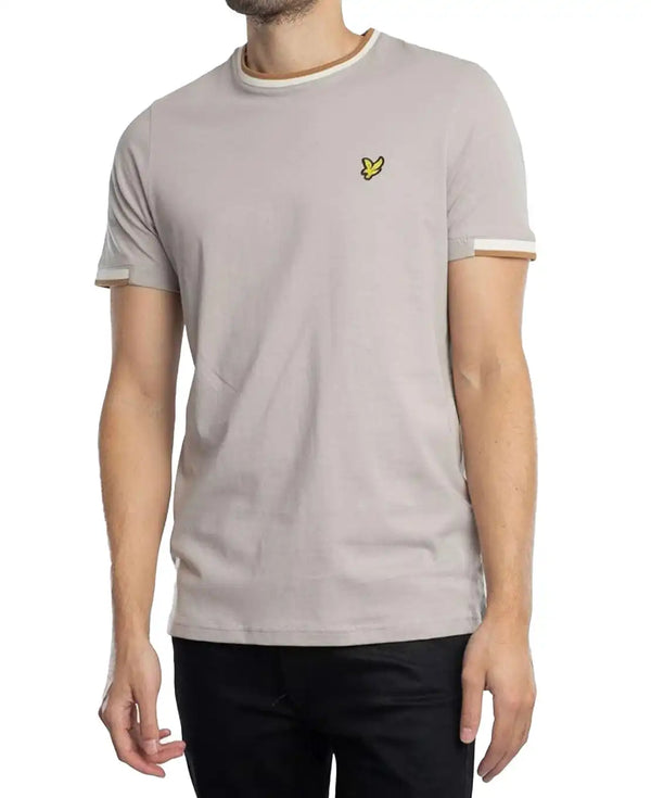 Lyle & Scott Mens Half Tipped T-Shirt Pale Grey Northern Ireland