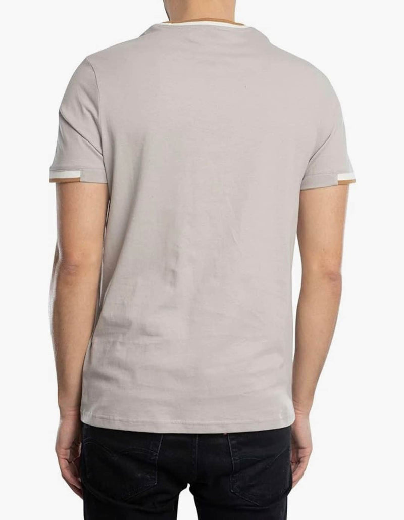 Lyle & Scott Mens Half Tipped T-Shirt Pale Grey Northern Ireland