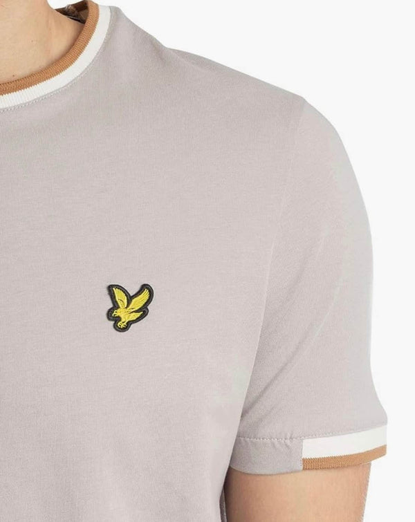 Lyle & Scott Mens Half Tipped T-Shirt Pale Grey Northern Ireland