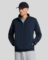 Lyle & Scott Mens Hybrid Quilted Quarter Zip Sweatshirt Navy Northern