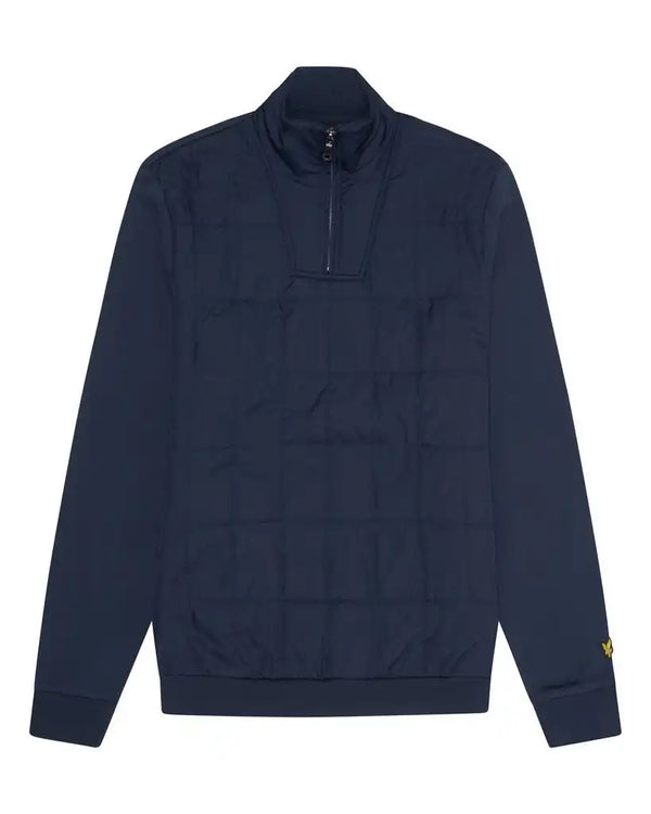 Lyle & Scott Mens Hybrid Quilted Quarter Zip Sweatshirt Navy Northern