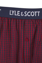 Lyle & Scott Mens Kyle Pyjamas Set Ruby Wine Gingham Northern Ireland