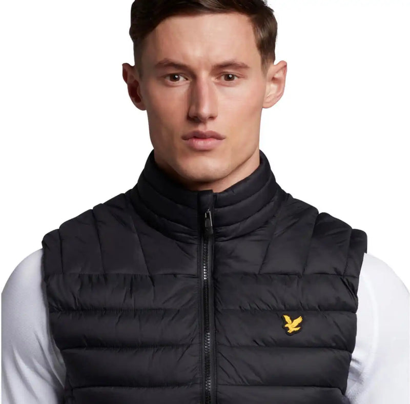 Lyle & Scott Mens Lightweight Quilted Collar Gilet JK1373SP True Black