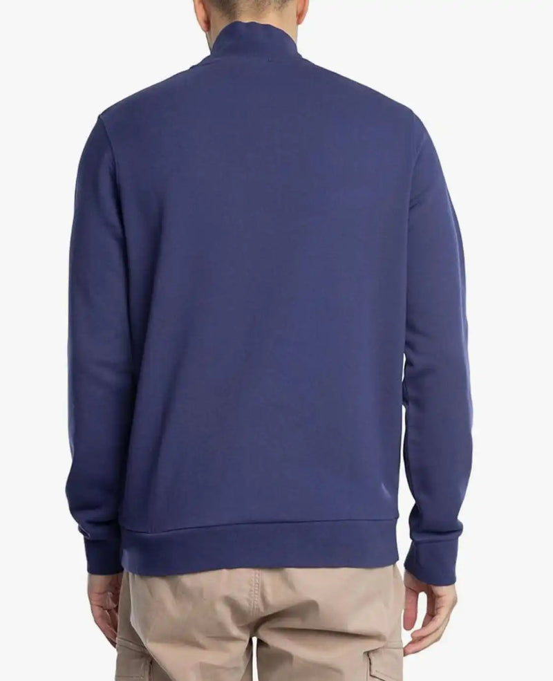 Lyle & Scott Mens Loopback Quarter Zip Sweatshirt Deep Indigo