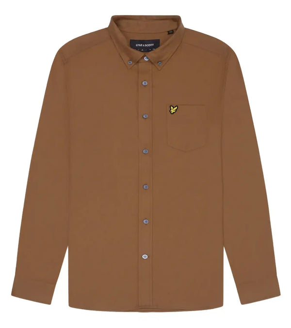 Lyle & Scott Mens Plain Flannel Shirt Wild Nettle Northern Ireland