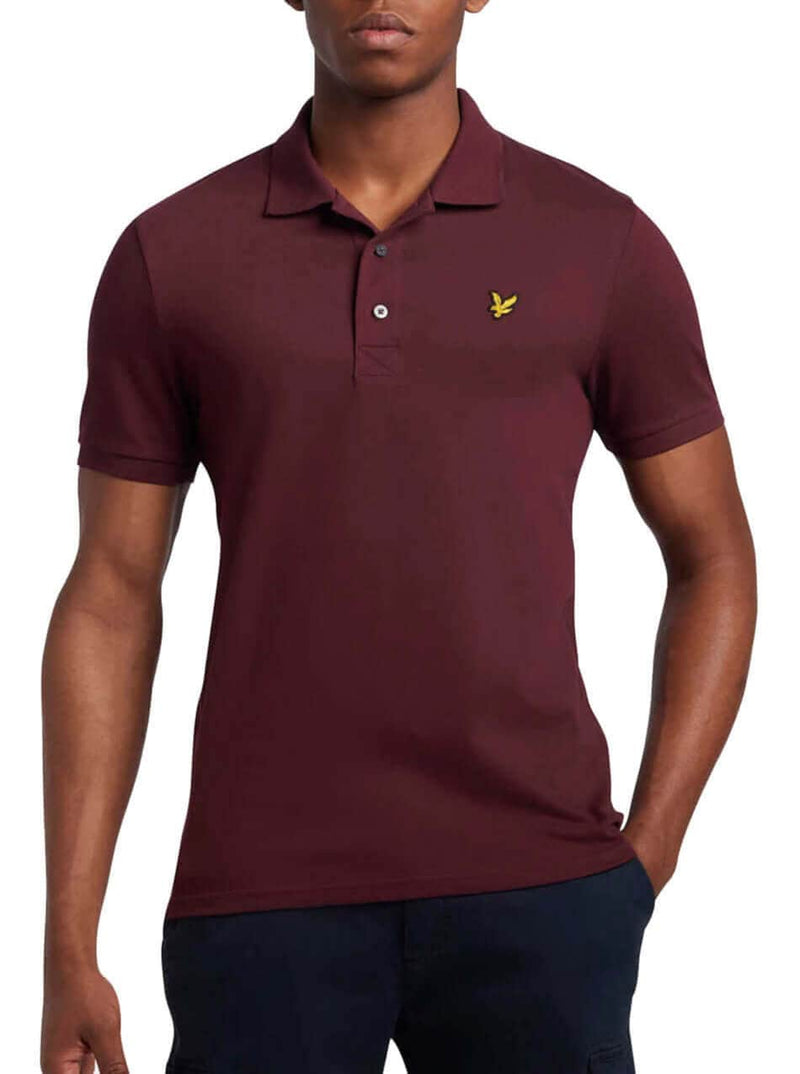 Lyle & Scott Plain Polo Shirt Burgundy - Shirts & Tops