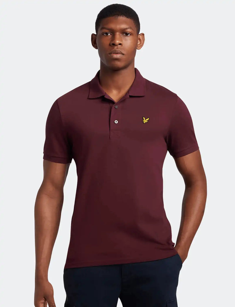 Lyle & Scott Plain Polo Shirt Burgundy - Shirts & Tops