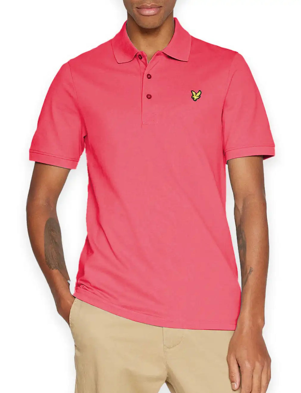 Pink and white polo shirt online