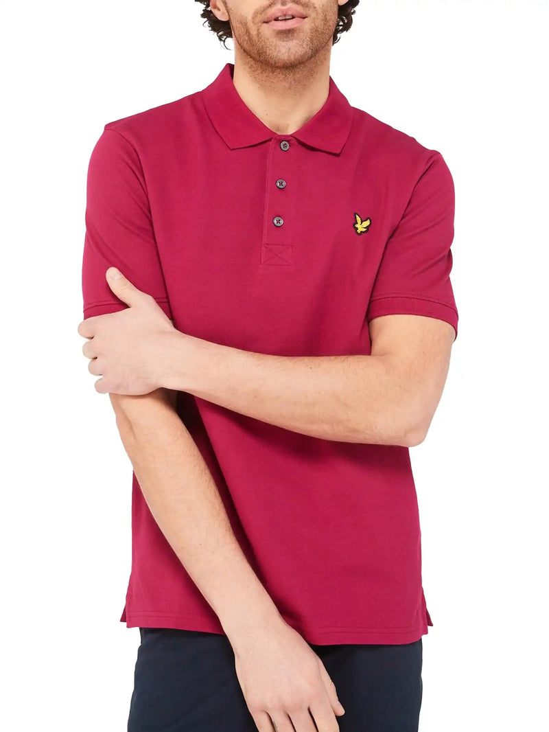 Lyle & Scott Mens Plain Polo Shirt Rich Burgundy Northern Ireland