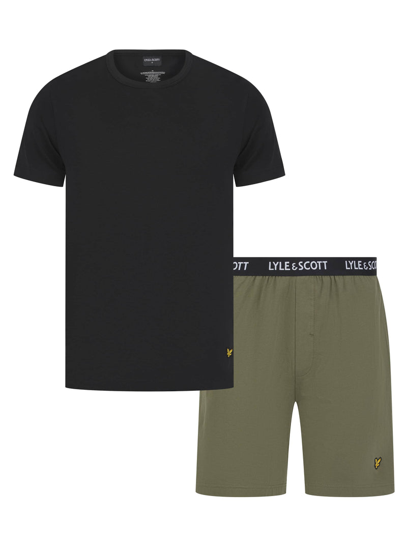 Lyle & Scott Mens Pyjamas Set Charlie Black/Beetle Northern Ireland