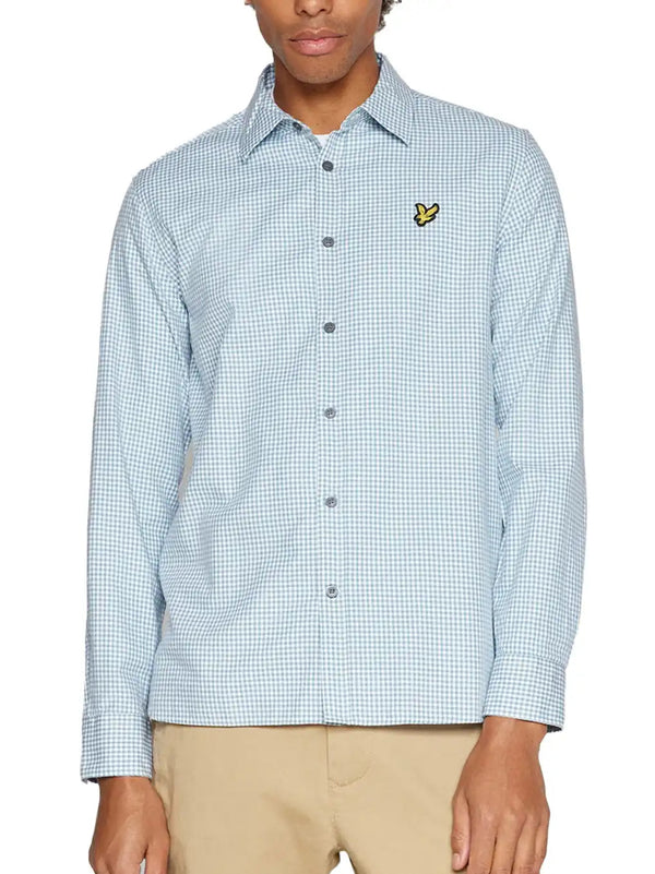 Lyle & Scott Mens Shepherd Check Shirt Slate Blue/White Northern