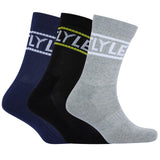 Lyle & Scott Mens Socks 3 Pack Jock Black/Grey/Peacoat Navy Northern