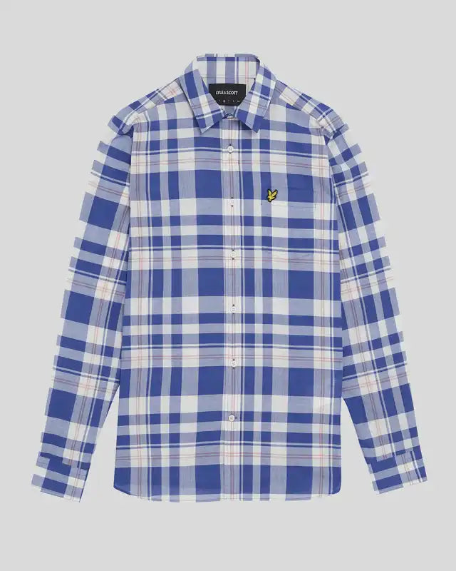 Lyle & Scott Mens Spring Tartan Shirt Now Blue Northern Ireland