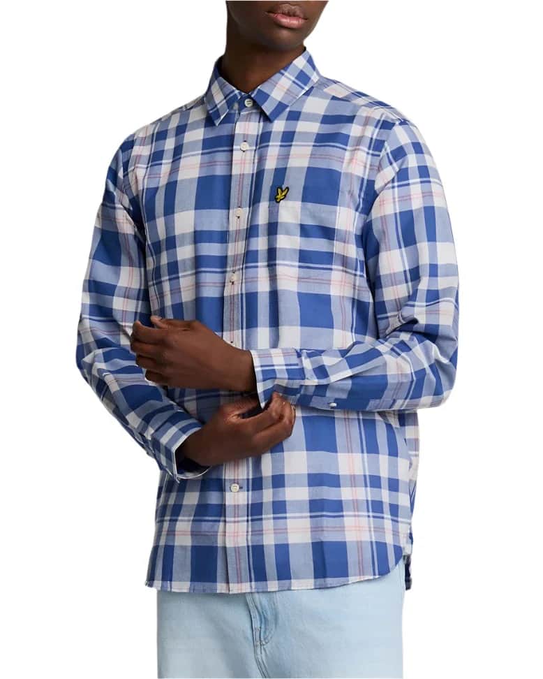 Lyle & Scott Mens Spring Tartan Shirt Now Blue Northern Ireland