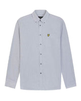 Lyle & Scott Mens Stripe Oxford Shirt Gunmetal/White Northern Ireland