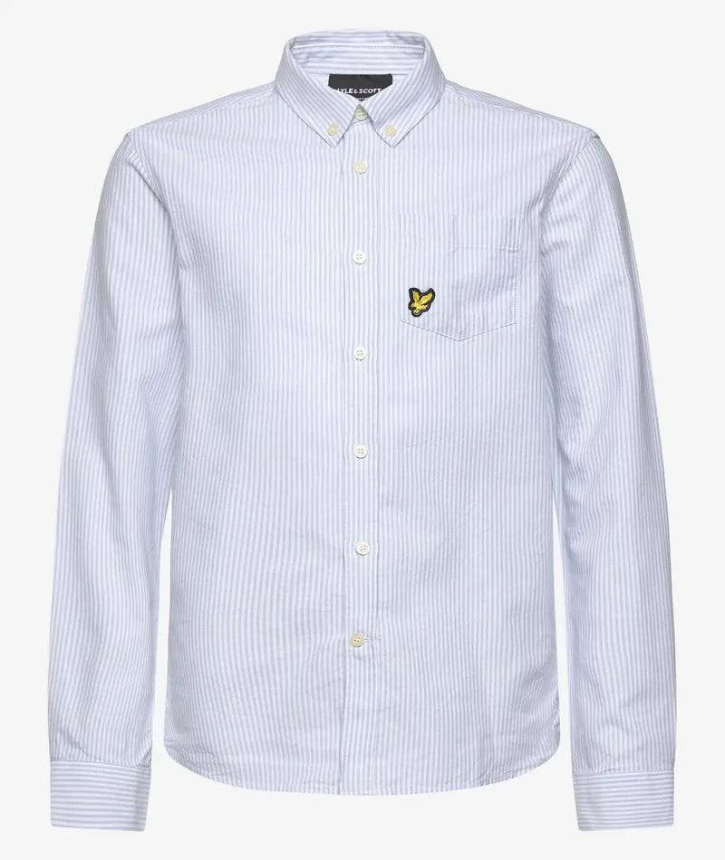 Lyle & Scott Mens Stripe Oxford Shirt Light Blue/White Northern