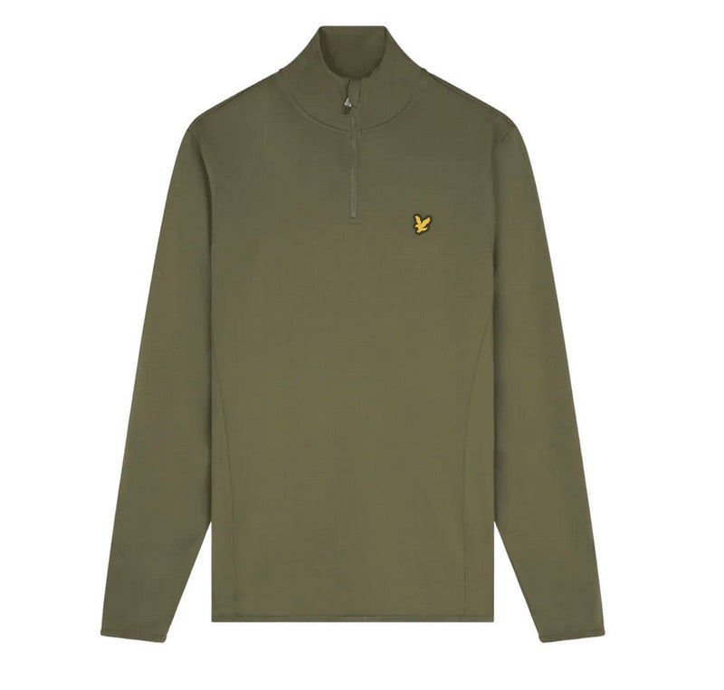 Lyle & Scott Mens Technical 1/4 Zip Midlayer ML1760G Cactus Green