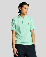 Lyle & Scott Mens Tipped Polo Shirt Aquamarine/White Northern Ireland