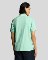 Lyle & Scott Mens Tipped Polo Shirt Aquamarine/White Northern Ireland