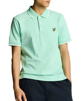 Lyle & Scott Mens Tipped Polo Shirt Aquamarine/White Northern Ireland