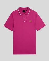 Lyle & Scott Mens Tipped Polo Shirt Fuchsia/White Northern Ireland