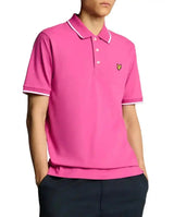 Lyle & Scott Mens Tipped Polo Shirt Fuchsia/White Northern Ireland